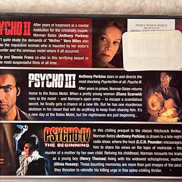 🦋$8 ADD ON• M1:42 Triple Feature! Psycho 2, Psycho 3 & Psycho 4 SEALED NEW DVD - Picture 4 of 4